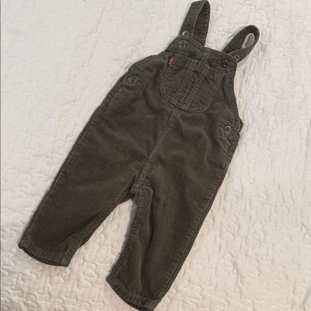Levi's Kids Corduroy Overalls in Olive